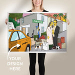 32x24 inches white frame with custom artwork poster