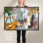 32x24 inches black frame with custom artwork poster