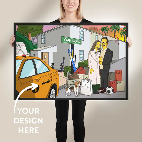 32x24 inches black frame with custom artwork poster
