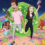 Science Fiction Cartoon Portrait on Canvas
