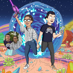 Science Fiction Cartoon Portrait on Canvas