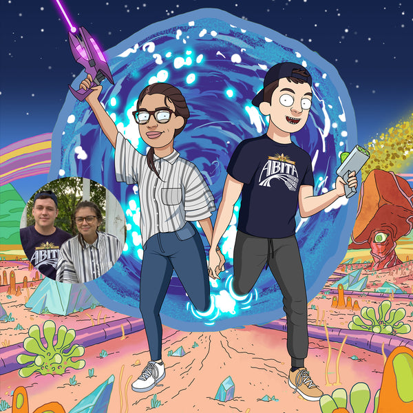 Science Fiction Cartoon Portrait on Canvas