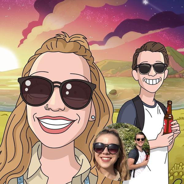 Science Fiction Cartoon Portrait on Canvas