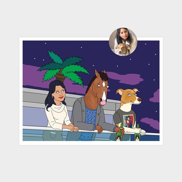 Horseman Style Cartoon Portrait