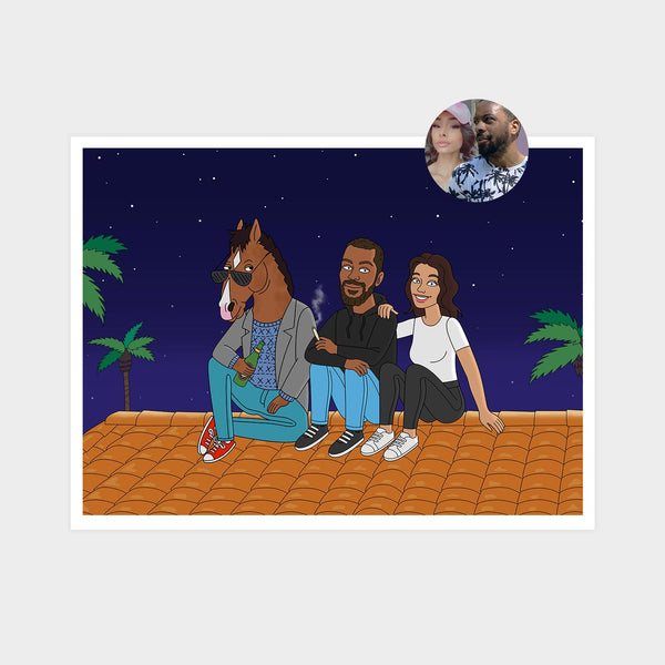 Horseman Style Cartoon Portrait