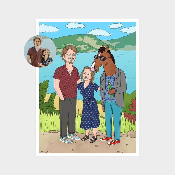 Horseman Style Cartoon Portrait